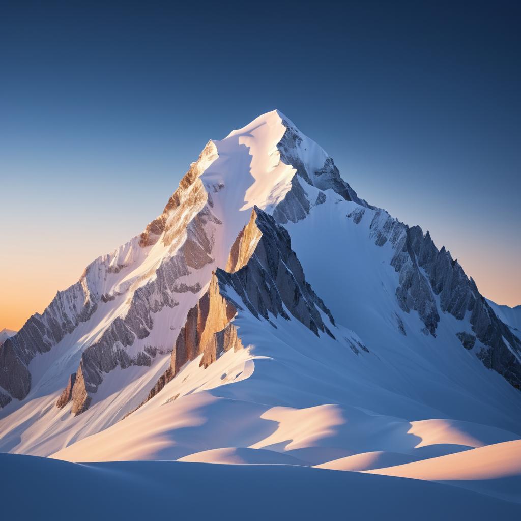 Stunning Snowy Mountain Peak at Dusk