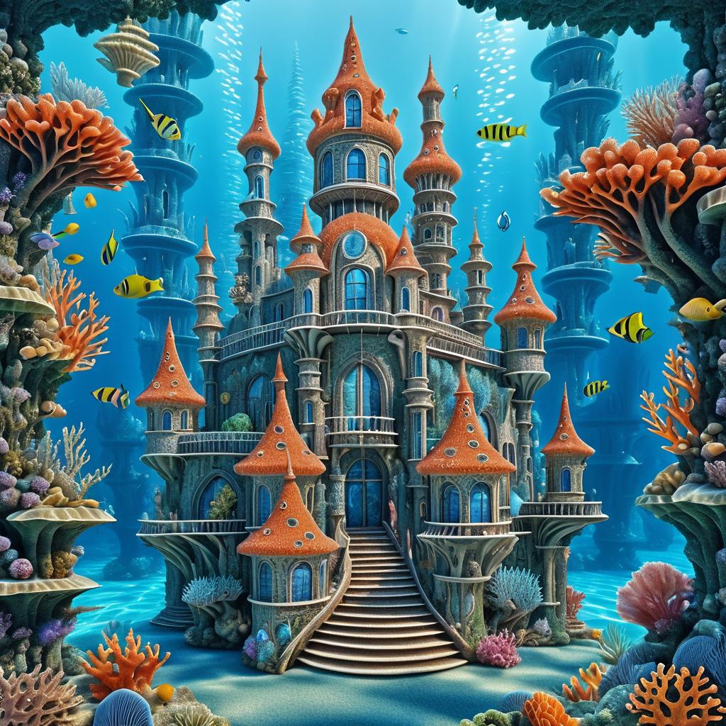 Surreal Coral Castle Underwater Fantasy