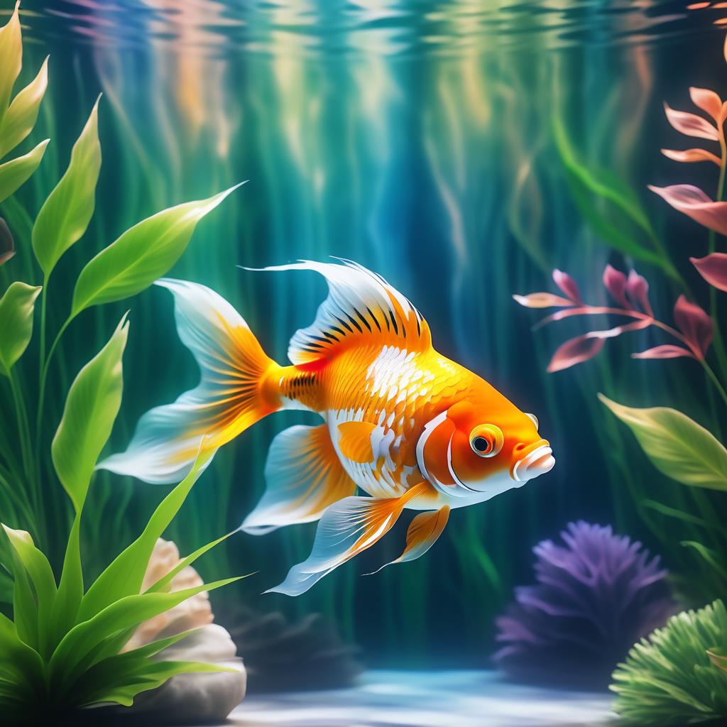 Serene Goldfish in a Tranquil Aquarium