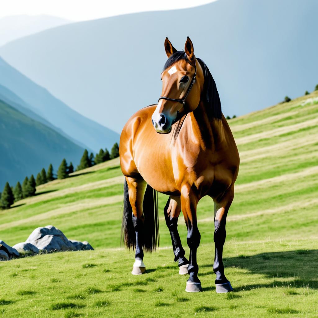 Majestic Mountain Horse Portrait PNG