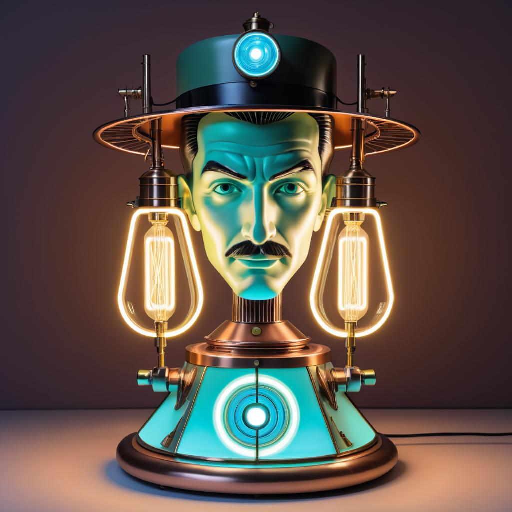 Steampunk Nikola Tesla Retro Lamp Design