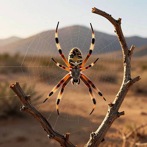 Rango Spider Weaving Web at Golden Hour