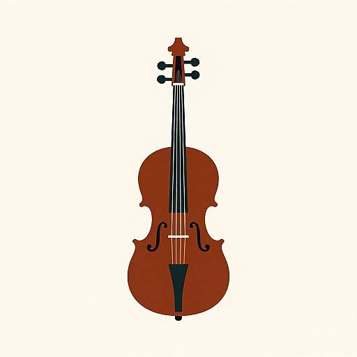 Minimalist Mahogany Cello Icon