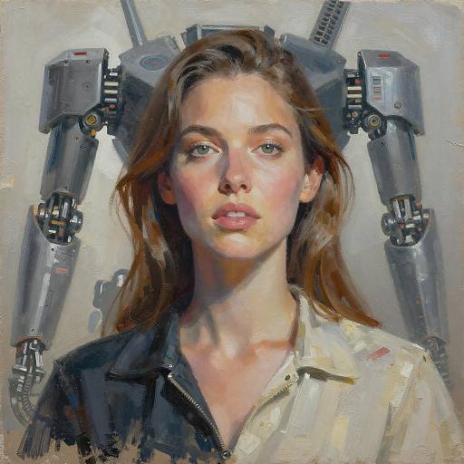 Futuristic Mixed Media Portrait of a Woman