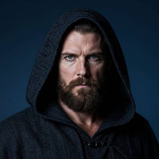 Portrait of Rugged Hooded Man