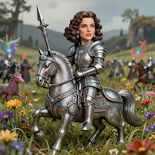 Knight Charging in Enchanted Meadow