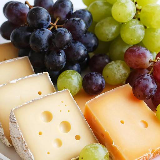 Colorful Fruit and Cheese Platter Close-up