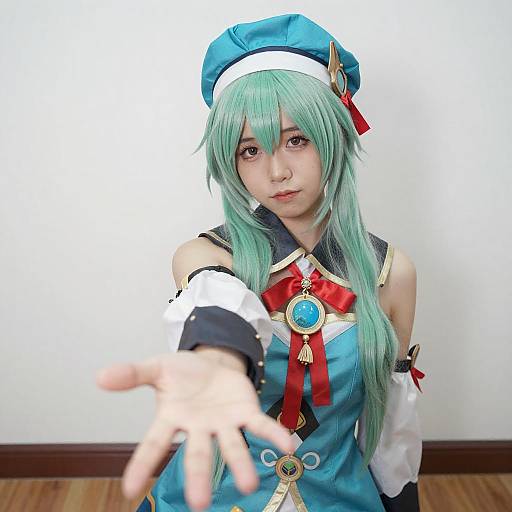 Mint-Green Haired Cosplay Portrait
