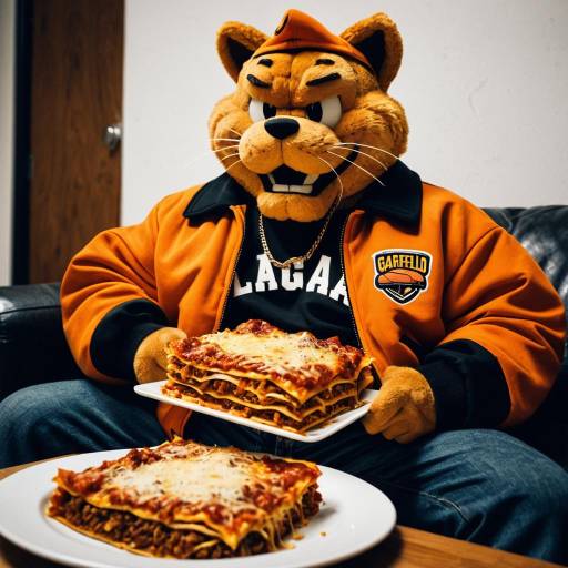 Hip-Hop Garfield with Lasagna Delight