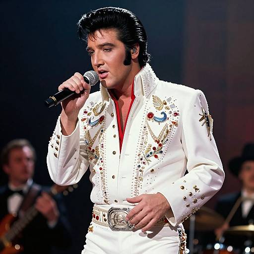 Hyperrealistic Elvis Presley Stage Portrait