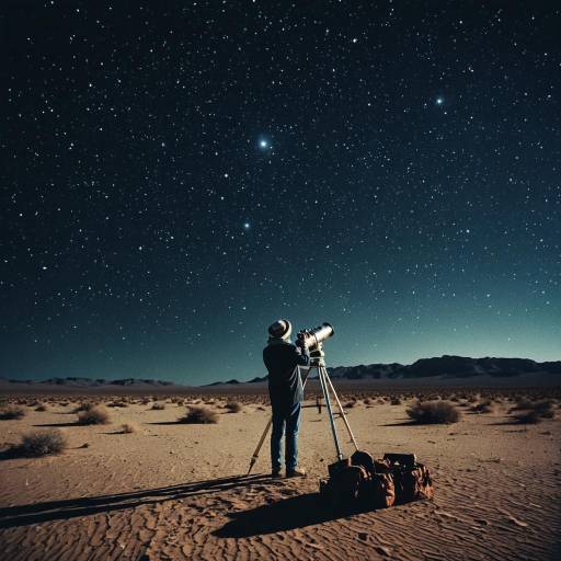 Astronomer Stargazing in Desert Night