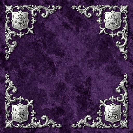 Elegant Heraldic Scrollwork on Velvet
