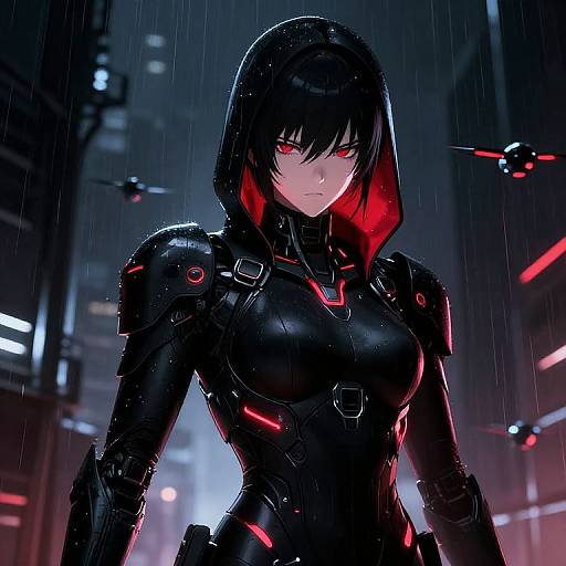 Cybernetic Assassin in Neon City