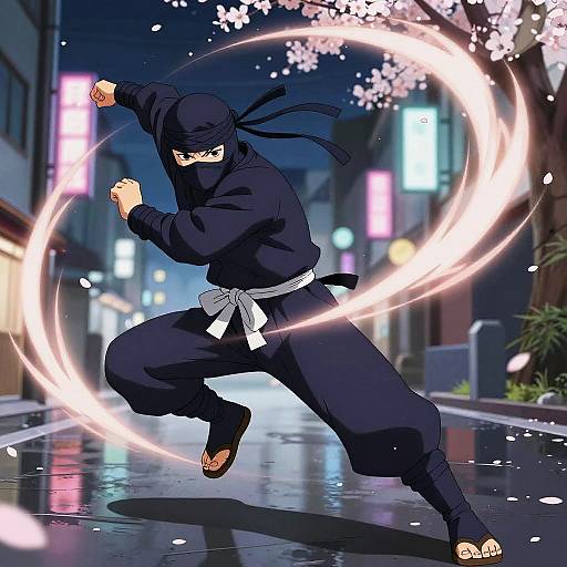 Anime Ninja Action Night Scene