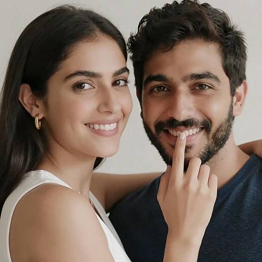 Smiling couple close-up portrait