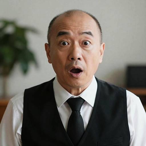 Surprised Middle-Aged Man in Formal Attire