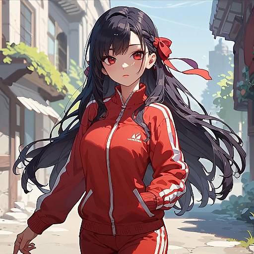 Vivid Anime Girl Outdoors Portrait