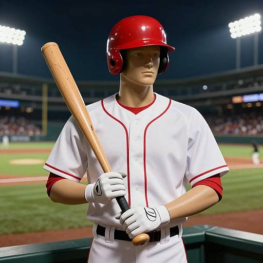 Lifelike Mannequin in Baseball Uniform