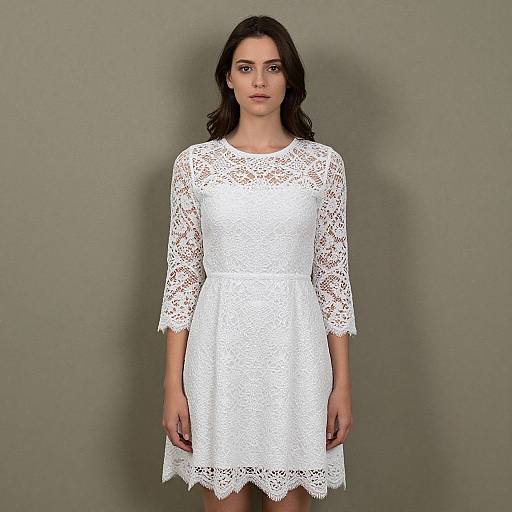 Woman in White Lace Dress