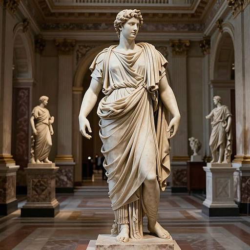 Hyper-Realistic Togas in Classical Museum