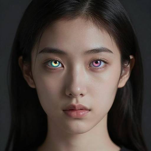 Detailed Portrait of Girl with Heterochromia