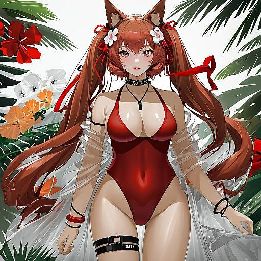 Illustration of Angelina (summer flower) (arknights), arknights in the style of Kyouda suzuka