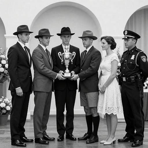 Formal Group Portrait with Trophy