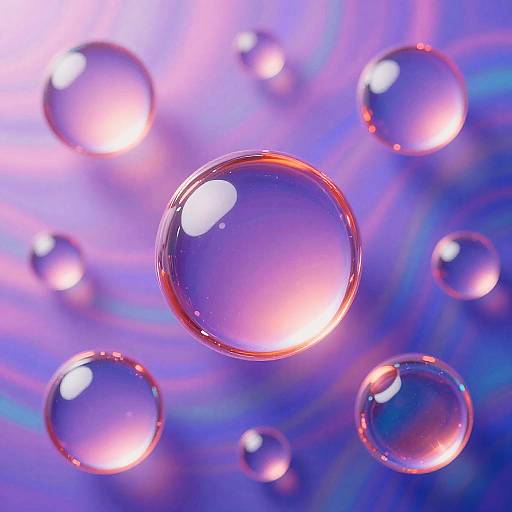 Shiny Translucent Orbs in Vibrant Liquid