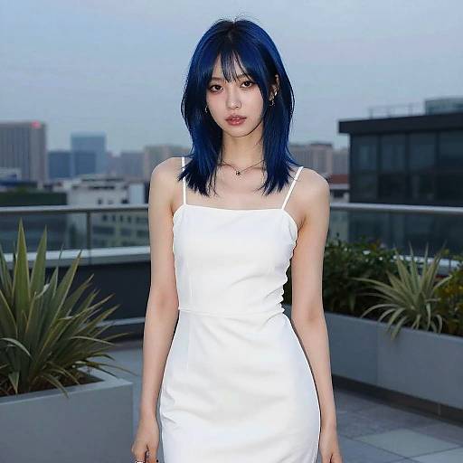 Midnight Blue Hair Fashion Editorial