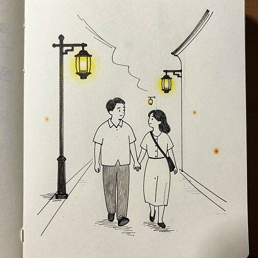Timeless Romance in Lantern-Lit Street