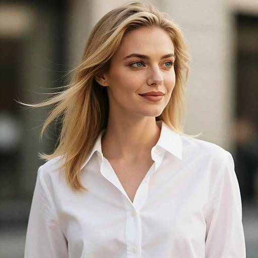 Portrait of a Smiling Blonde Woman