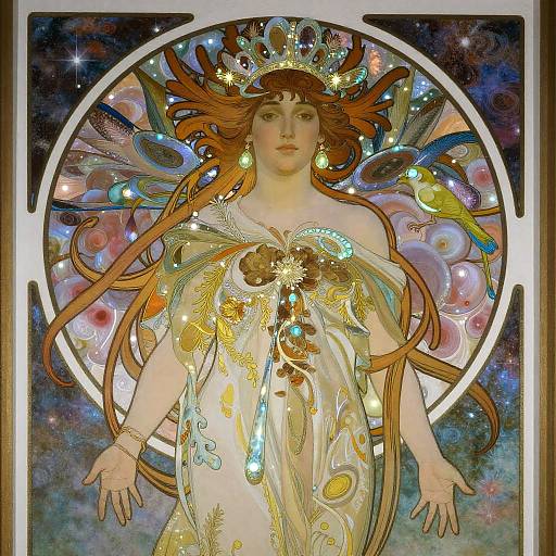 Bioluminescent Empress in Surreal Style