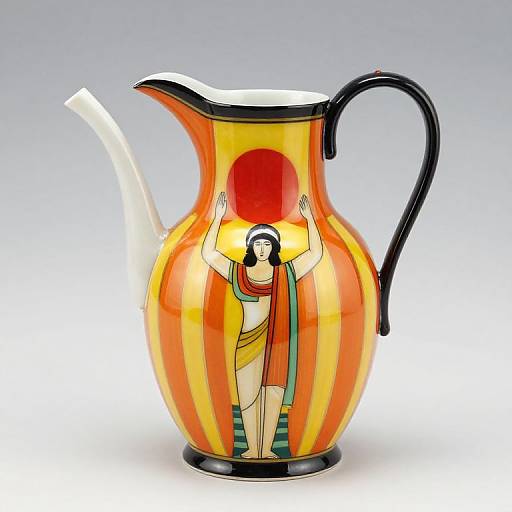 Art Deco Jug with Vibrant Patterns