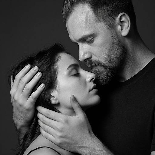 Moody Black-and-White Intimate Portrait