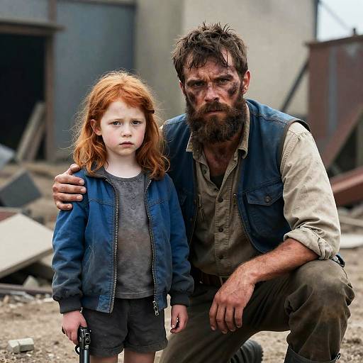 Rugged Protector and Courageous Girl