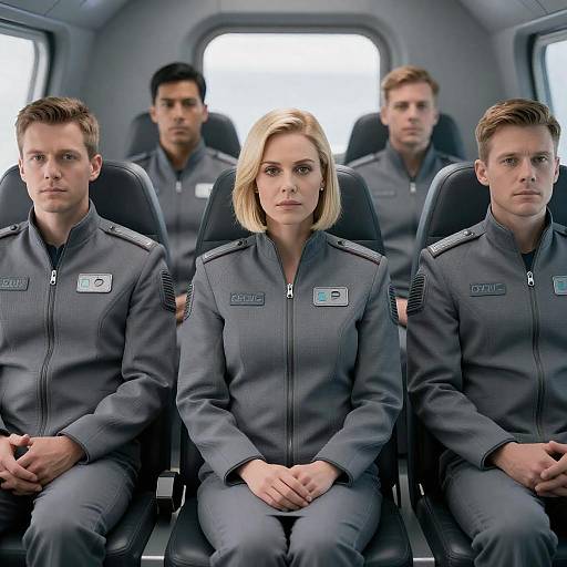 Futuristic Crew in Spacecraft Setting
