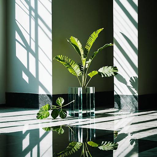 Cracked Column Still Life with Plant