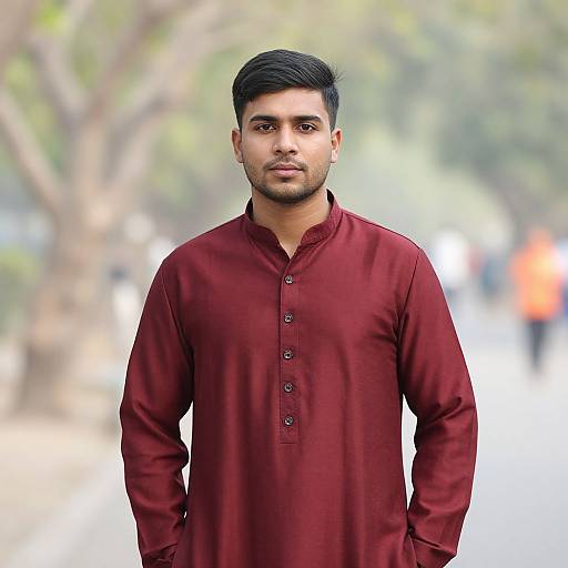 Realistic Male in Wine Red Sherwani
