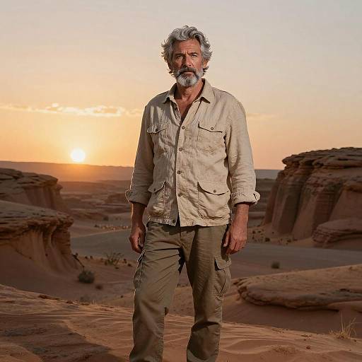 Cinematic Sunset in Desert Canyon