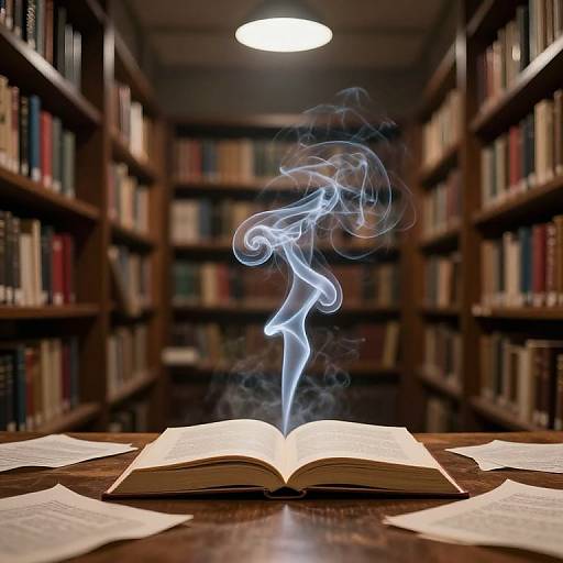 Mystical Smoke Rising from Ancient Book