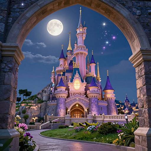 Enchanted Purple Spire Fantasy Castle