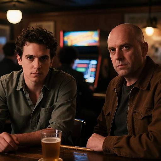 Intense Bar Scene with Two Men