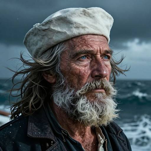 Hyperrealistic Portrait of Aged Sailor