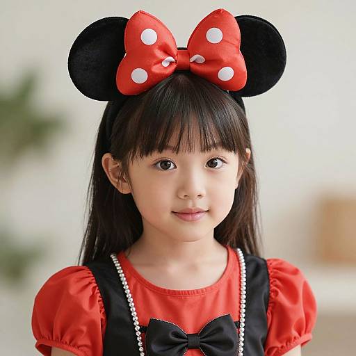 Close-Up of Girl in Minnie Costume