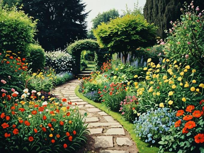 Beautiful Floral Garden Wallpaper Design