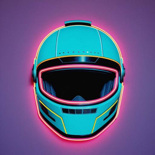 Neon Futuristic Helmet Artwork