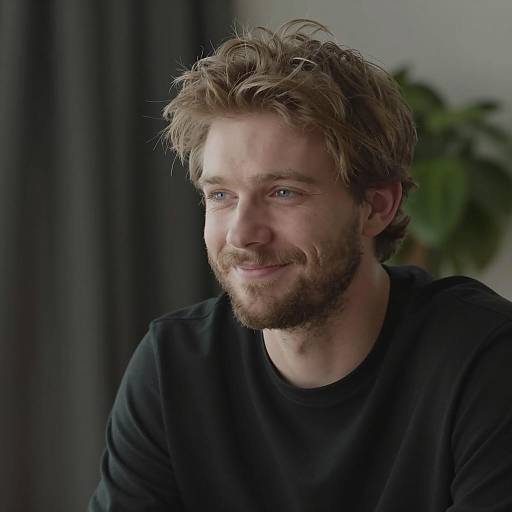 Portrait of Young Man in Black Shirt
