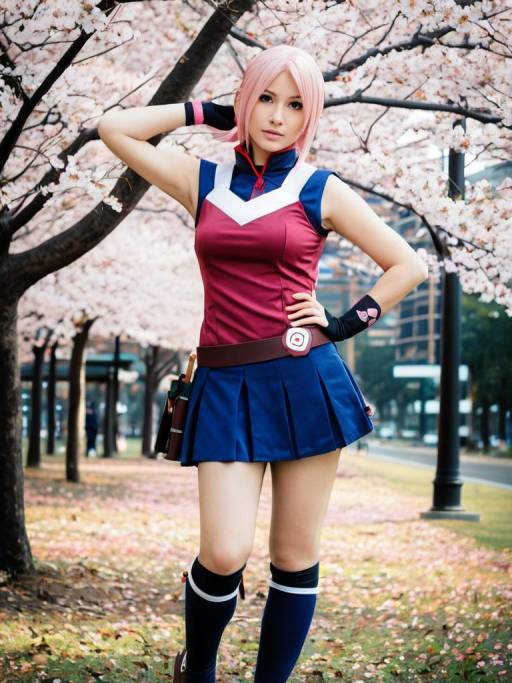 Realistic Sakura Haruno Cosplay Character