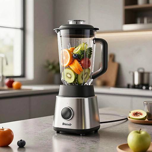 Futuristic Blender Creating Glowing Smoothie