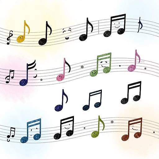Animated Music Notes with Emotions